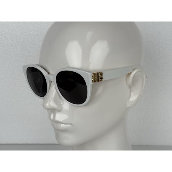 Balenciaga Accessories - Balenciaga Sunglasses 55mm XL White Frame Gold hardware Black Lenses